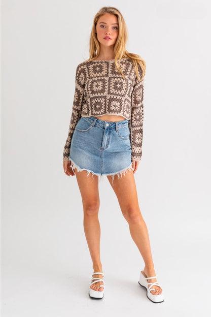 Long Sleeve Crochet Top - LK’s Boutique