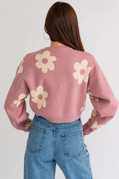 Daisy Cropped Sweatshirt - LK’s Boutique