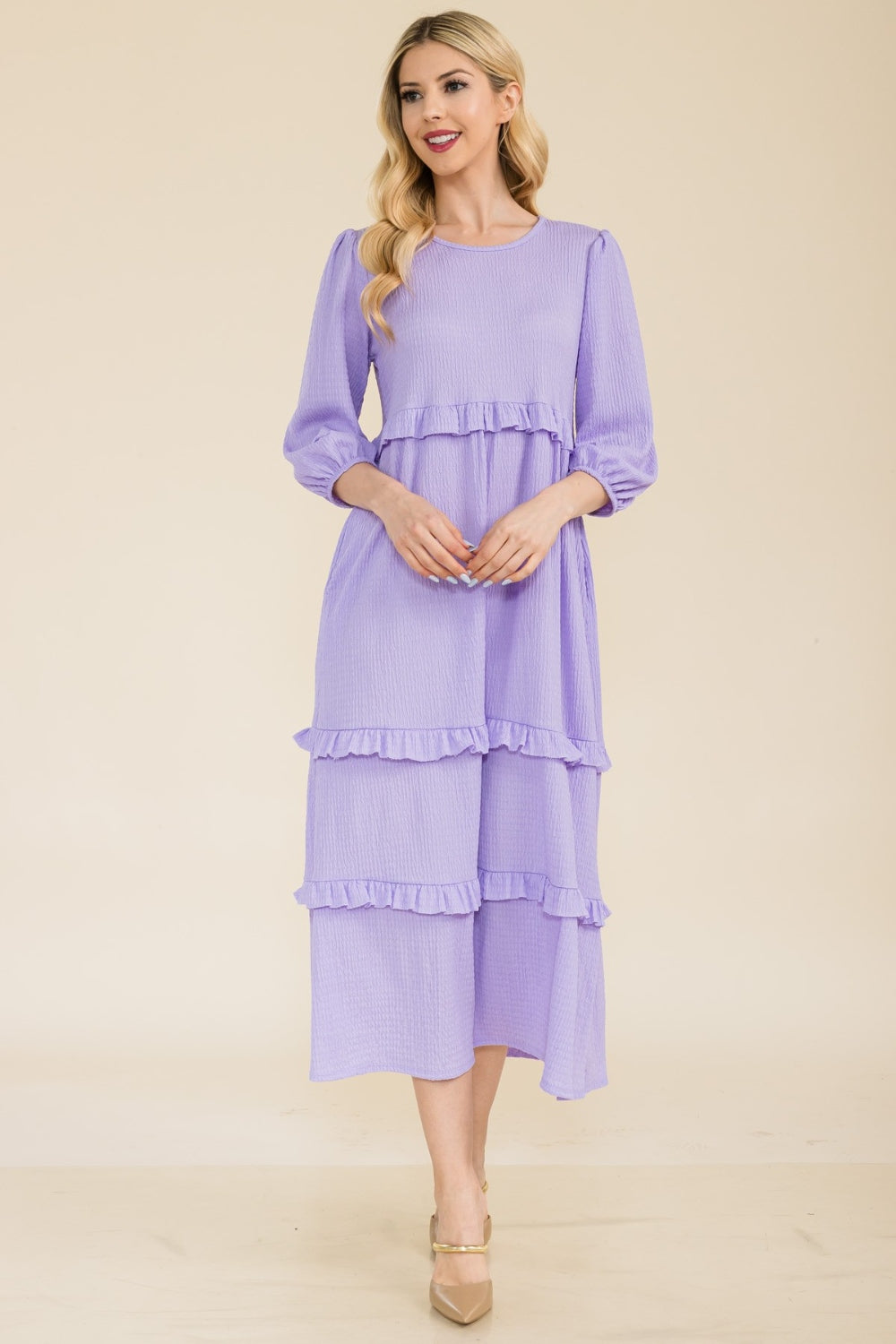 Tiered-Ruffle Maxi Dress