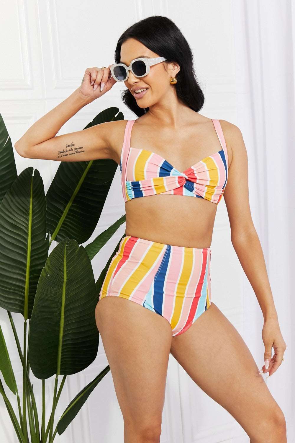 Candy Stripe High-Rise Bikini