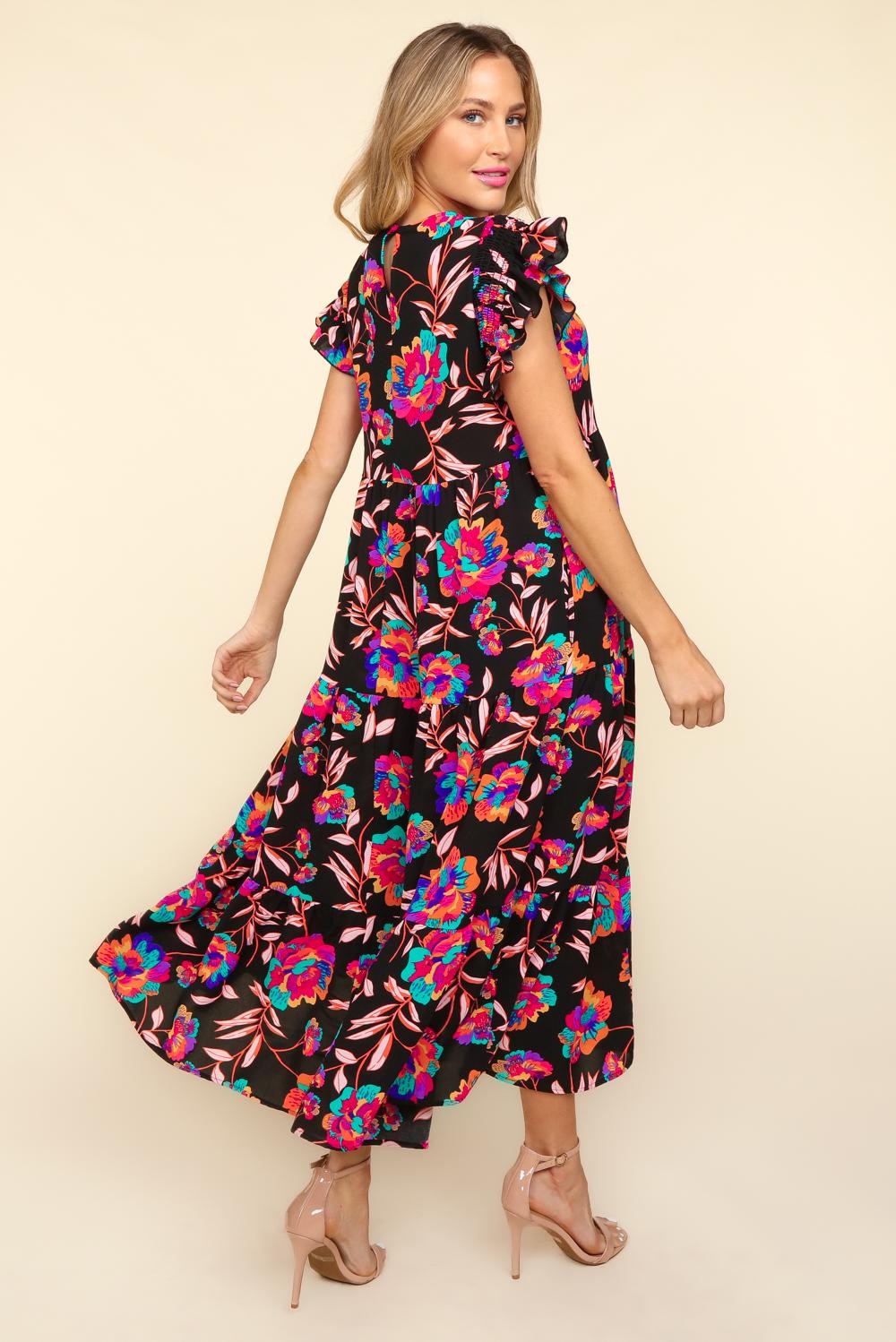 Black Floral Maxi Dress