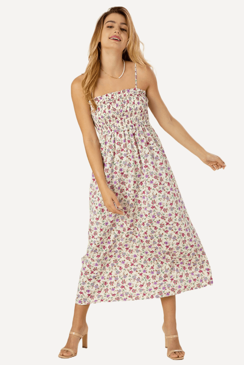 Smocked Cami Floral Maxi Dress