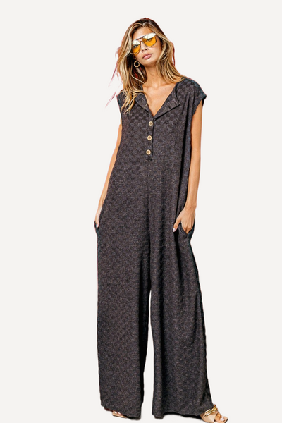 loos fit Checkered Wide Leg Jumpsuit