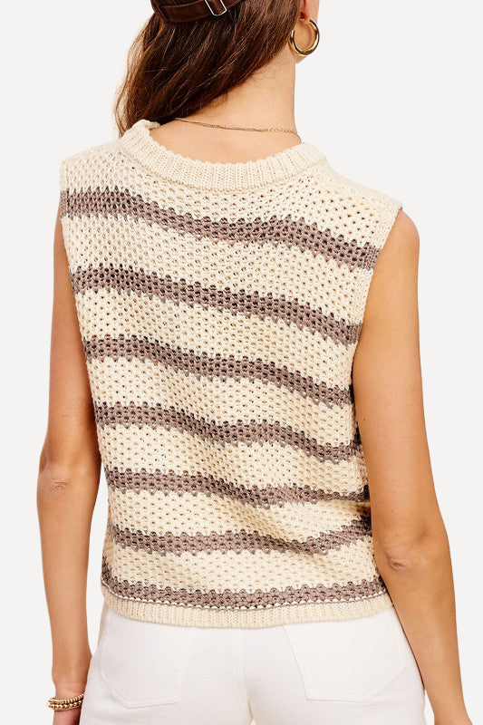 Crochet Sleeveless Top - Striped