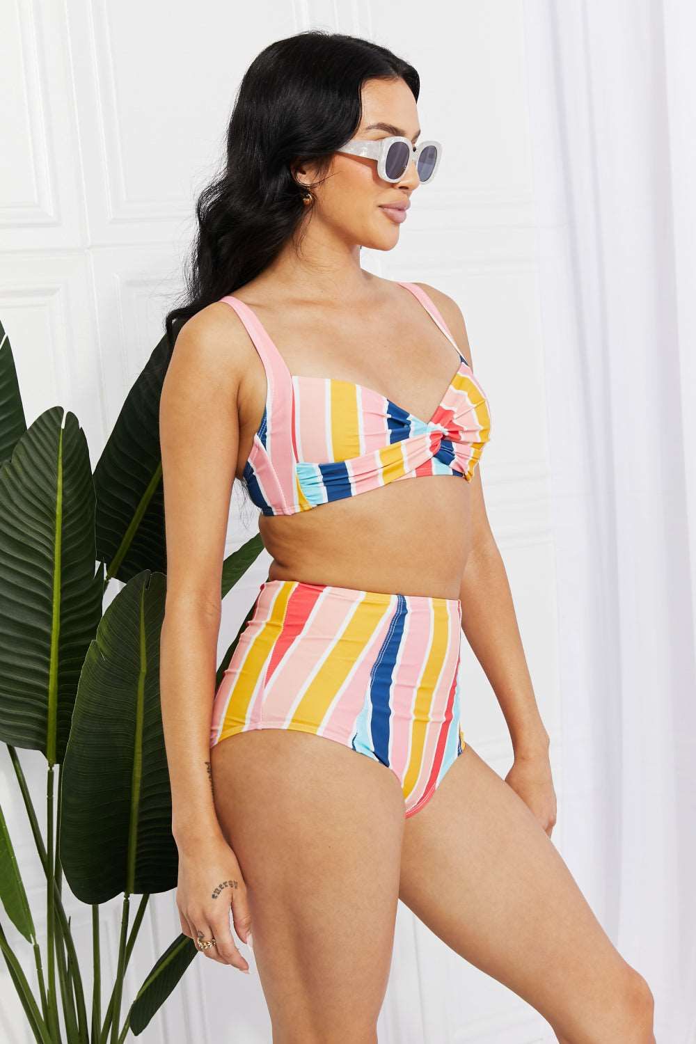 Candy Stripe High-Rise Bikini