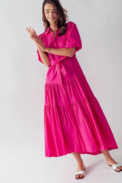 pink tiered  dress