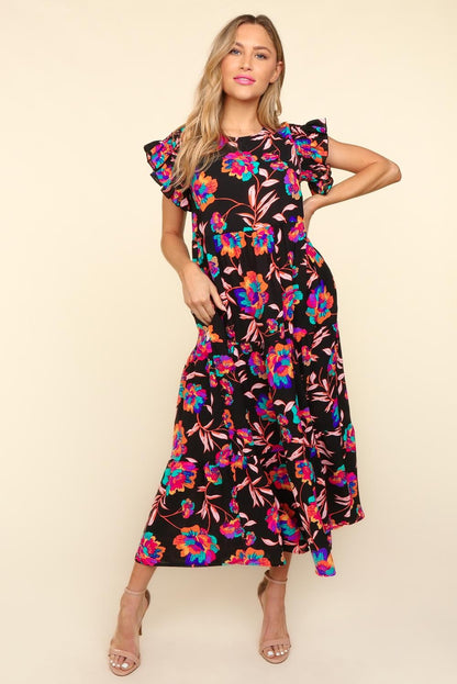 Black Floral Maxi Dress