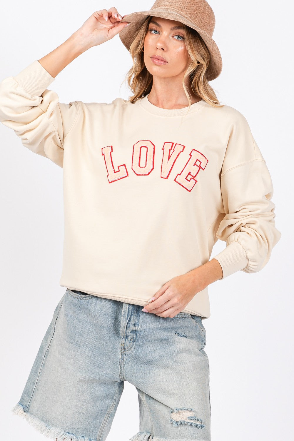 Love Embroidery Sweatshirt