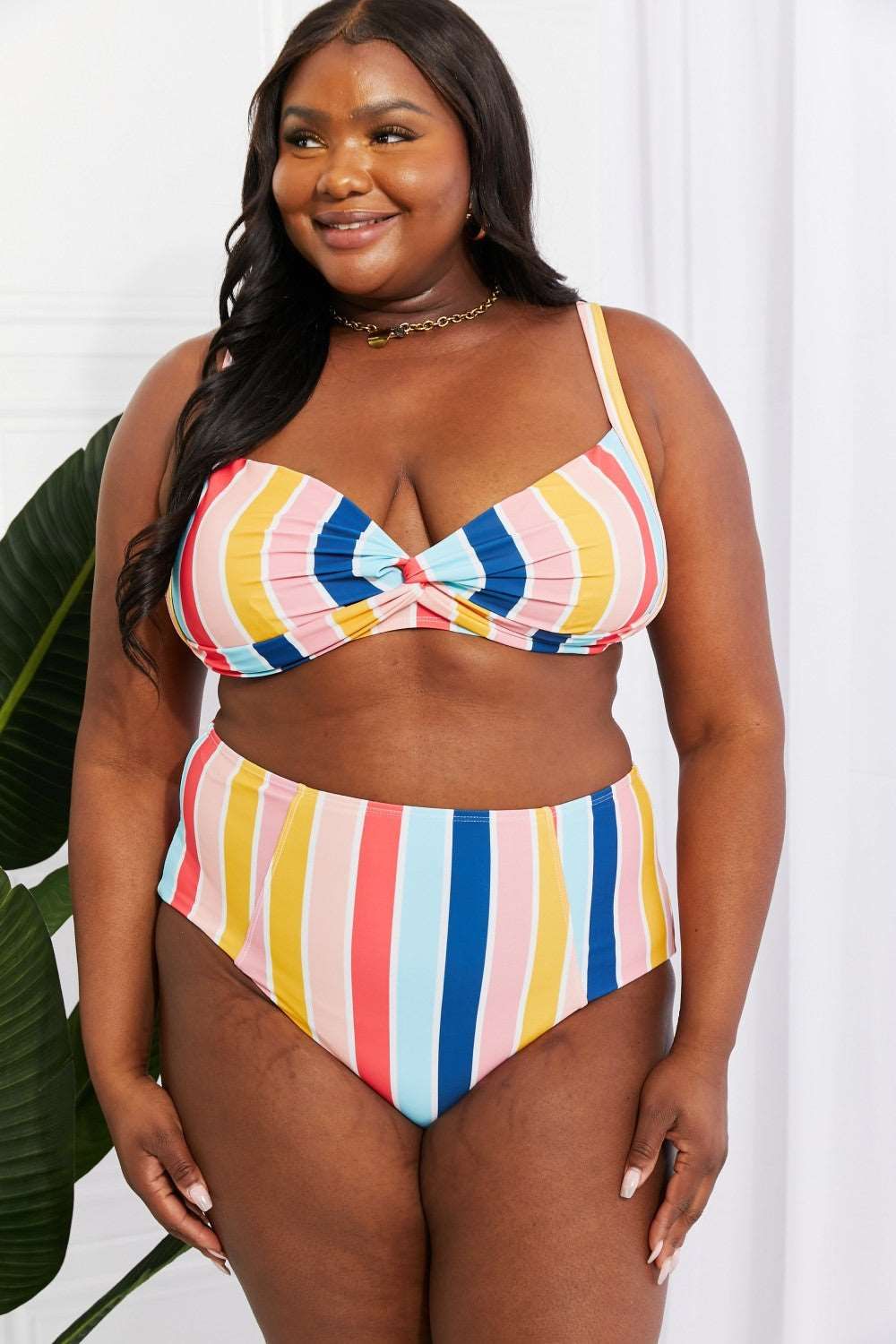 Candy Stripe High-Rise Bikini