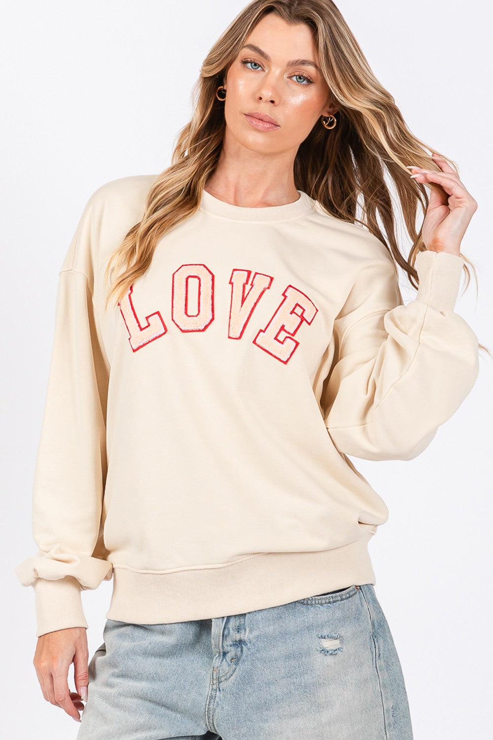 Love Embroidery Sweatshirt