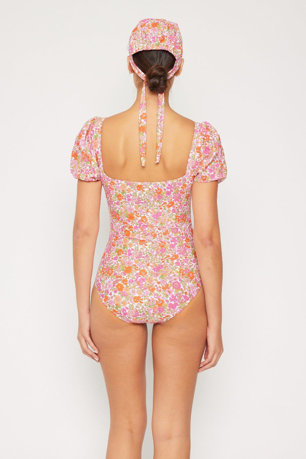 Puff Sleeve Floral Swimsuit