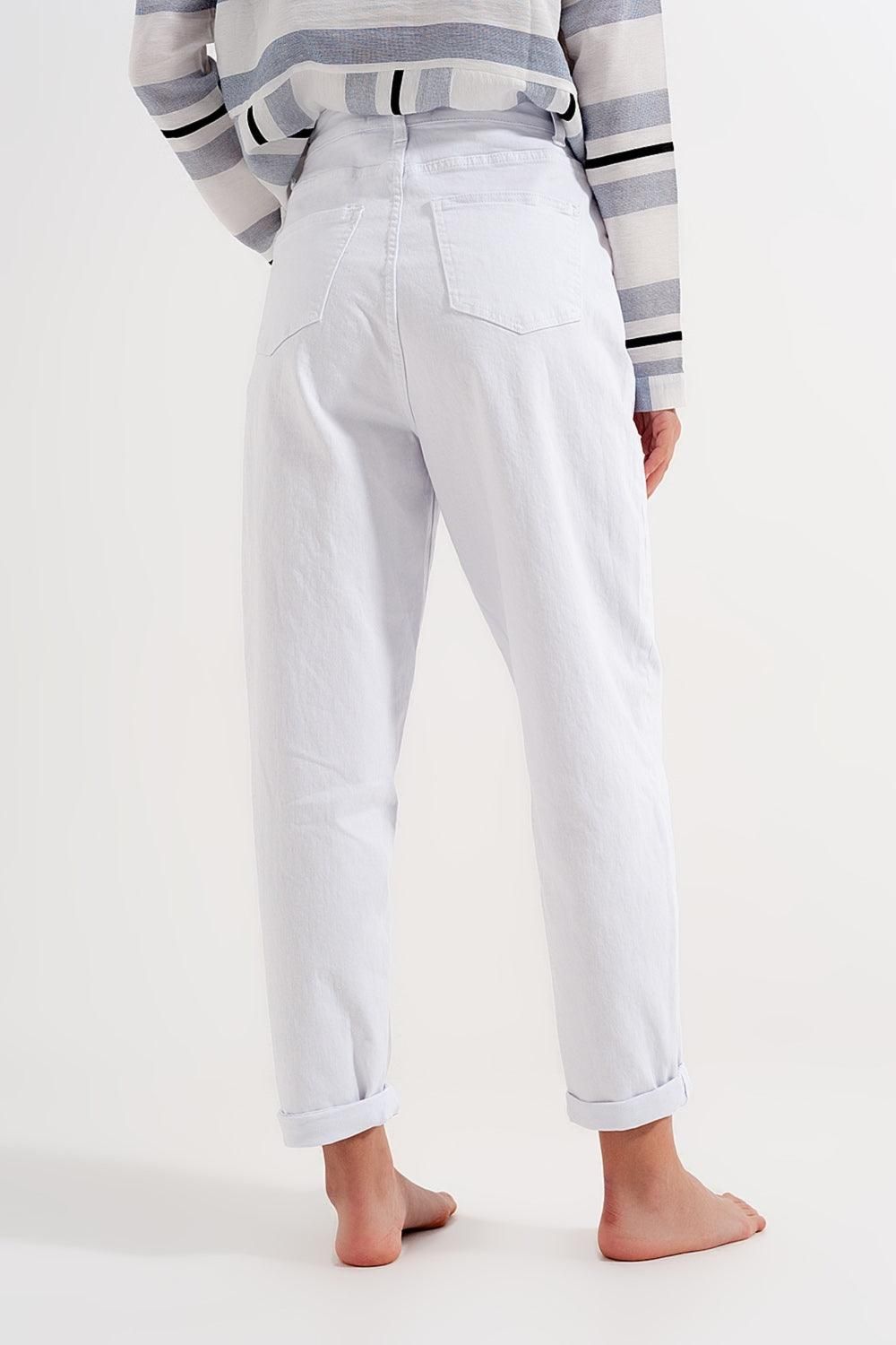 High Waist White Jeans - LK’s Boutique