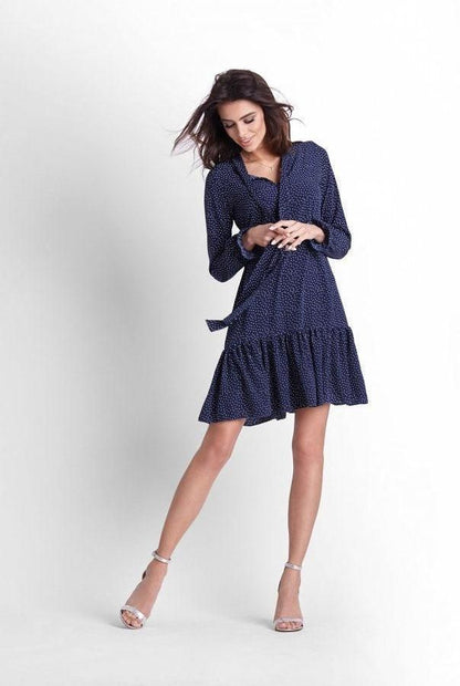 Polka Dot Mini Dress in Navy - LK’s Boutique