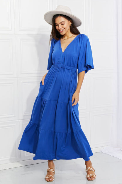 Flare Sleeve Tiered Maxi Dress - LK’s Boutique