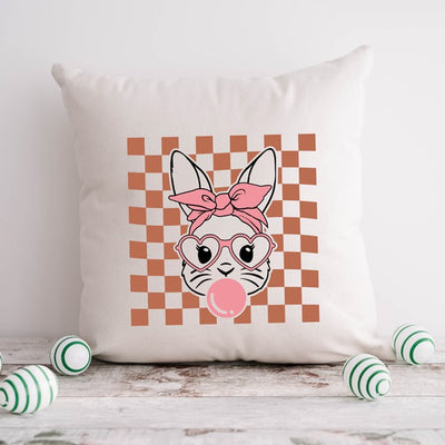 Checkered Bunny Pillow Cover - LK’s Boutique