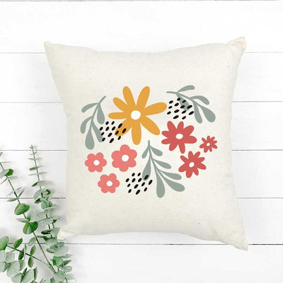 Daisies And Ruscus Pillow Cover - LK’s Boutique