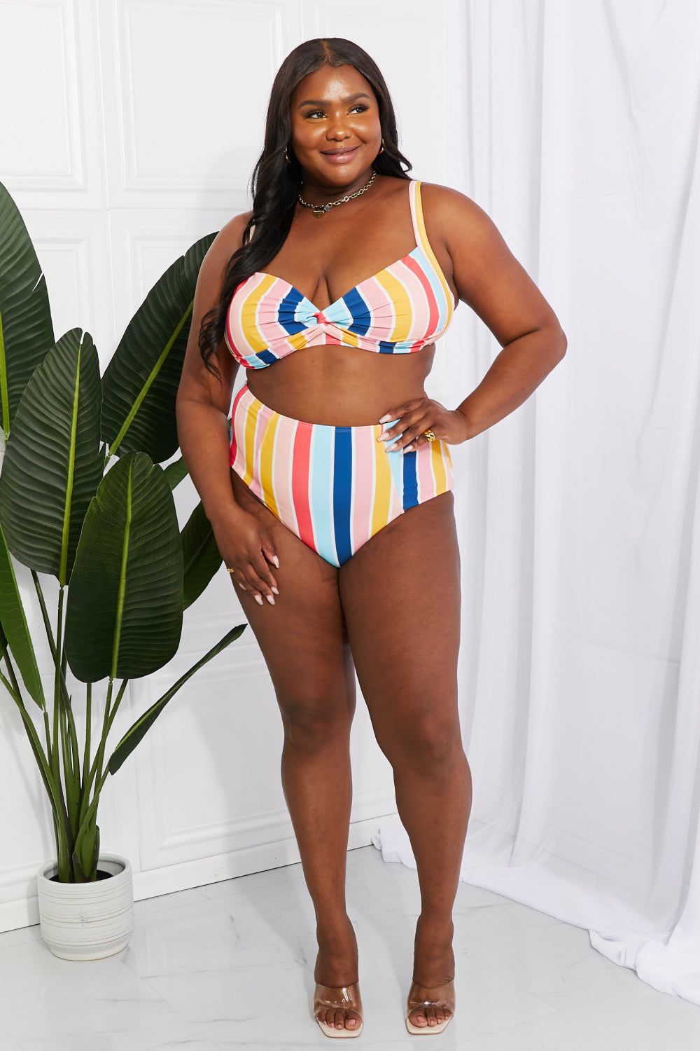 Candy Stripe High-Rise Bikini - LK’s Boutique