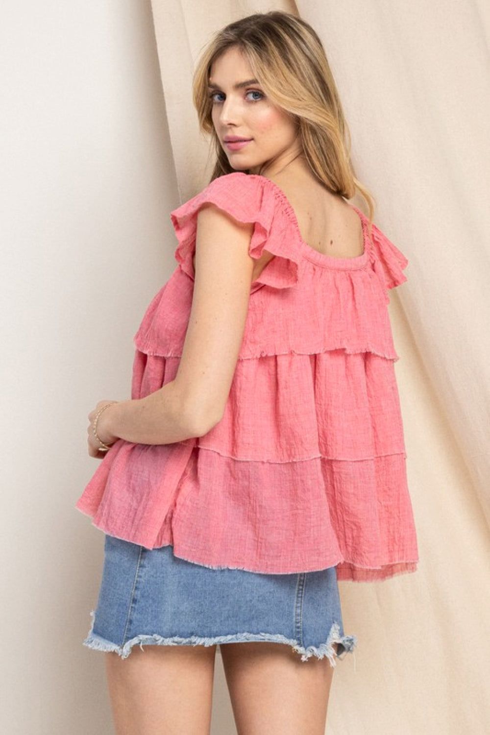 Pink Ruffled Top - LK’s Boutique