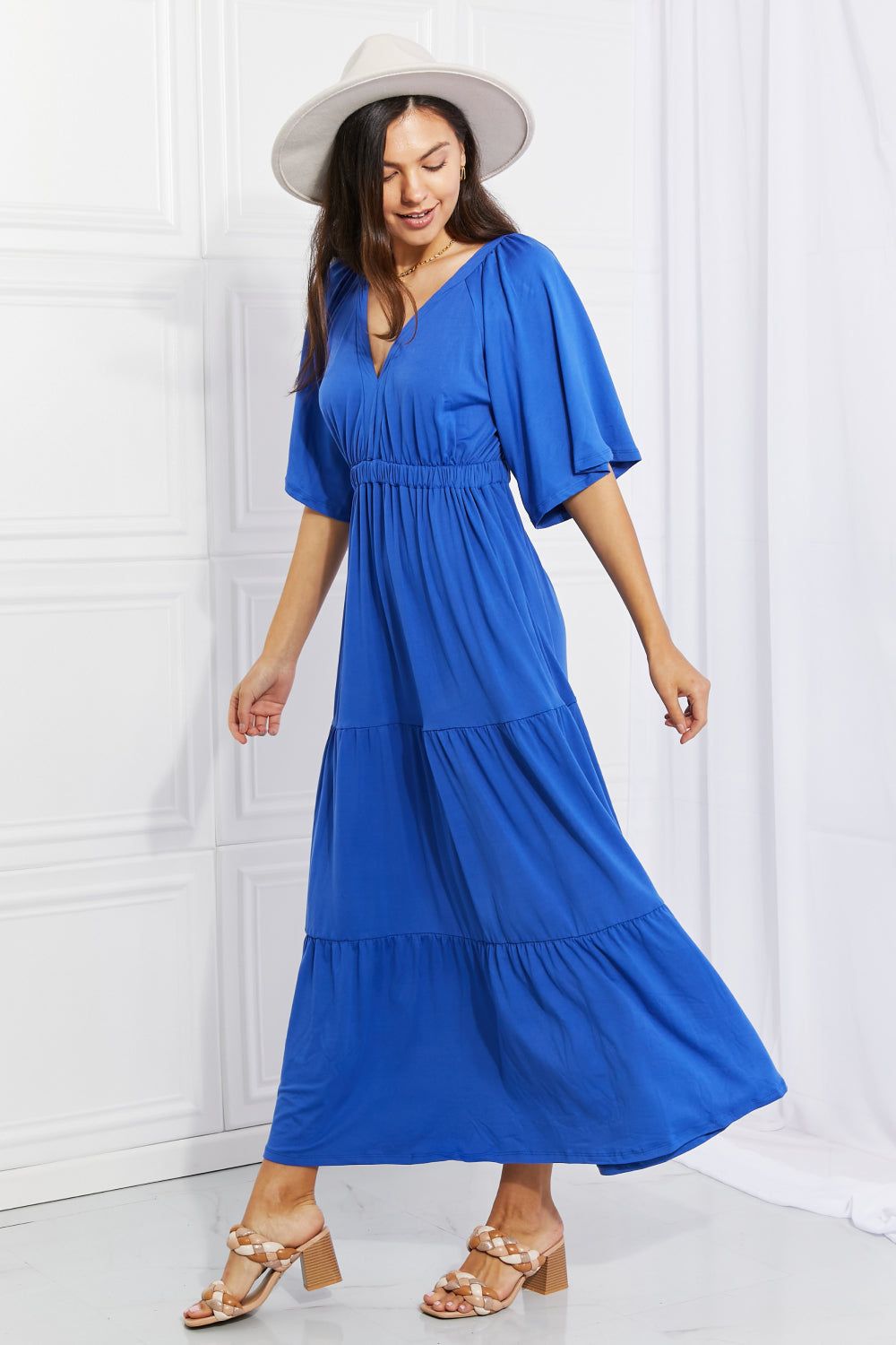 Flare Sleeve Tiered Maxi Dress - LK’s Boutique