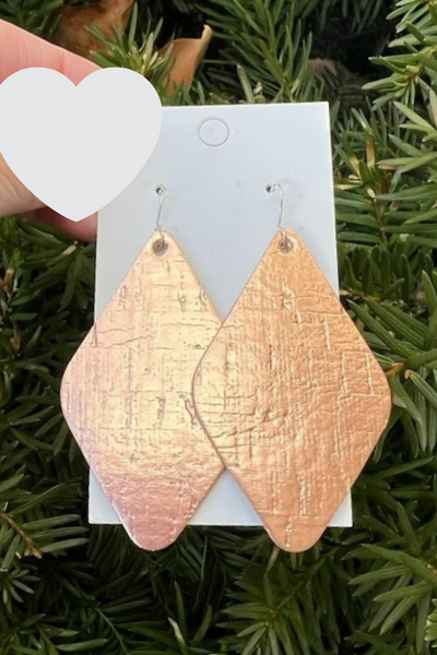 Rose Gold Leather Earring - LK’s Boutique