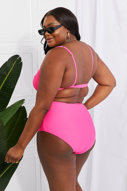 Take A Dip Twist High-Rise Bikini in Pink - LK’s Boutique