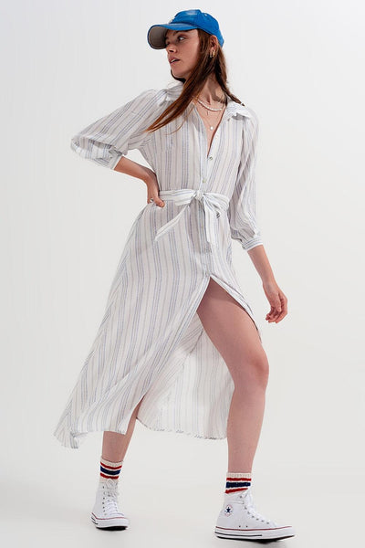 Striped Midi Shirt Dress - LK’s Boutique